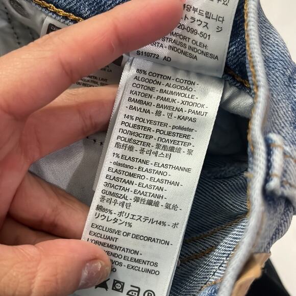 Levi’s Wedgie Straight Button Fly Ripped Distressed Denim Jeans Size 27 27x28 - Picture 8 of 12